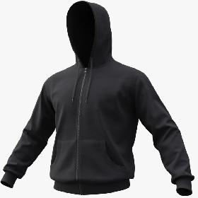 Hoodie 01 (Black)-PBR 3D model